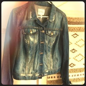 Brand new distressed jean jacket.